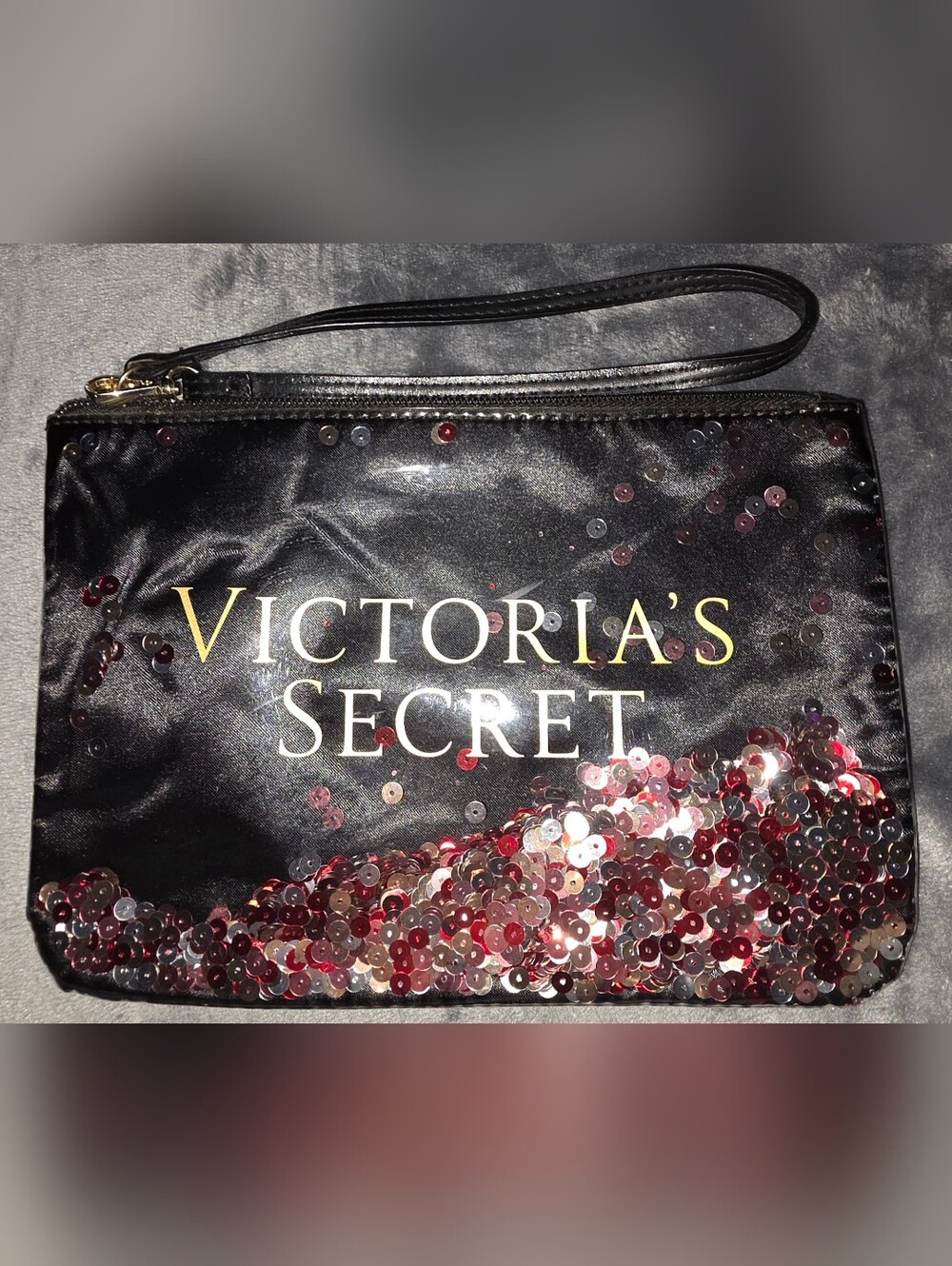 NWOT Victoria's Secret Black Sequin Wristlet